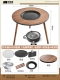 Круглый стол из массива дерева 60 см [электрическая и угольная двойного назначения] электрическая плита + решетка для гриля 304 + сковорода + сумка для хранения