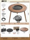 Круглый стол из массива дерева 60 см [электрическая и угольная двойного назначения] электрическая плита + решетка для гриля 304 + сковорода + сумка + 5 фунтов углерода