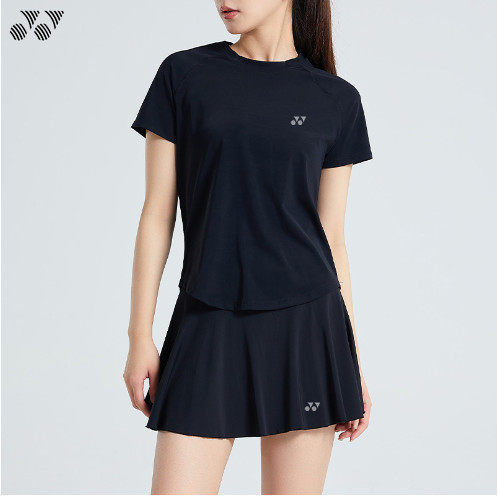 Outlet Yy Badminton Outfit for Women, Plus Size, Fake Two-Piece, Anti-Exposure Short Skirt, Summer Short-Sleeved Sports Tennis Outfit