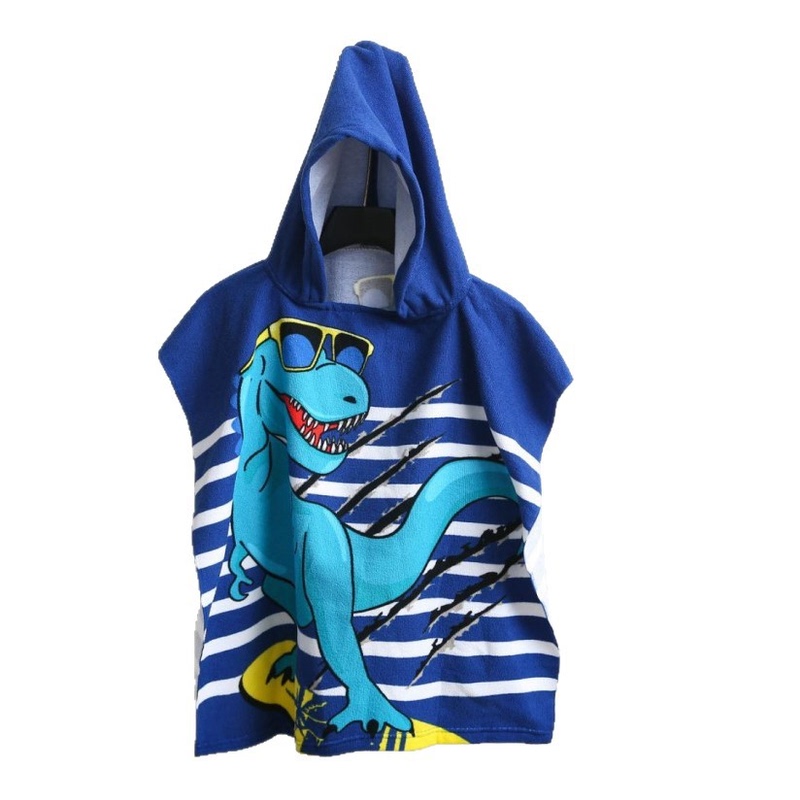 Childlike Cartoon Animal Polyester Hooded Bath Towel, Soft and Skin-Friendly, Body-Wrapping and Drying, Children's Dinosaur Pattern Cape Bath Towel Childlike Cartoon Animal Polyester Hooded Bath Towel, Soft and Skin-Friendly, Body-Wrapping and Drying, Children's Dinosaur Pattern Cape Bath Towel