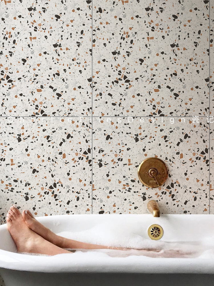 Nordic color particle terrazzo tile living room floor bathroom kitchen wall floor retro antique floor tile
