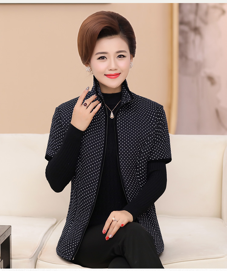 Phụ nữ trung niên tay áo cotton mùa thu đông măng tô nữ