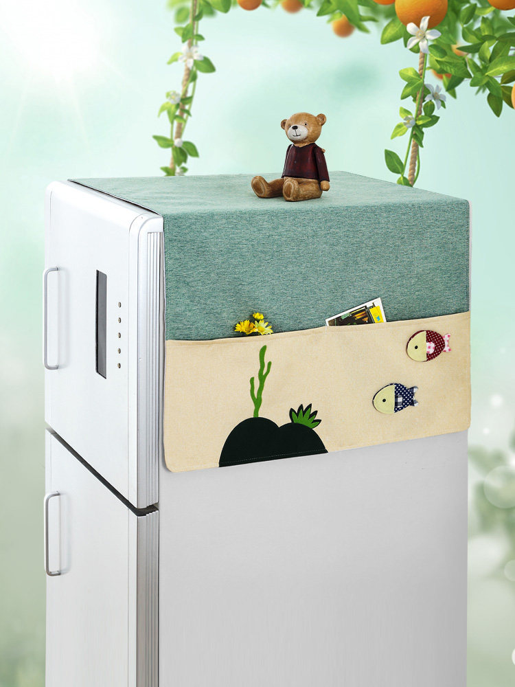Fabric household refrigerator cover cloth dust cover refrigerator cloth Open door double door refrigerator cover cover cover washing machine cover towel