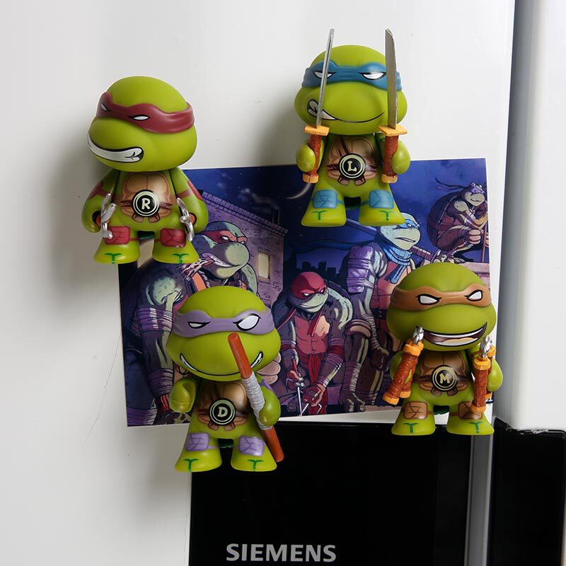 Q version cartoon animation three-dimensional Teenage Mutant Ninja Turtles refrigerator stickers Magnetic suction set decoration Magnetic decoration Refrigerator decoration