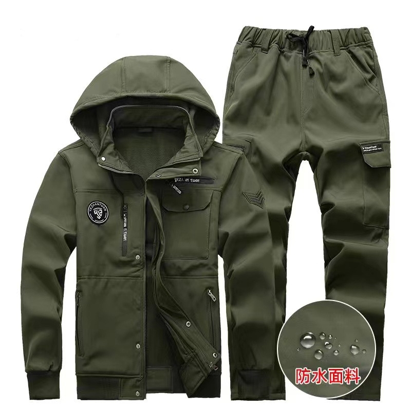 Winter workwear suit men's gvet waterproof thickened abrasion-resistant warm and cold-proof camouflate worksite overalls-Taobao