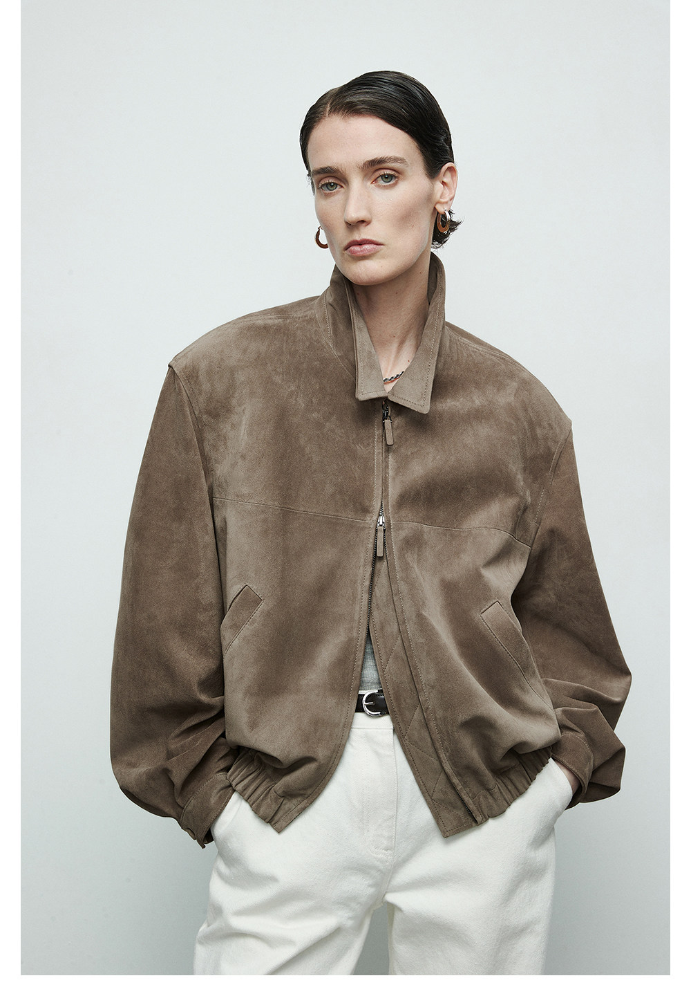 Кожаная куртка 欧洲空运西班牙油蜡皮黑色皮衣短款覆古老钱宽肩牛反绒皮夹克外套