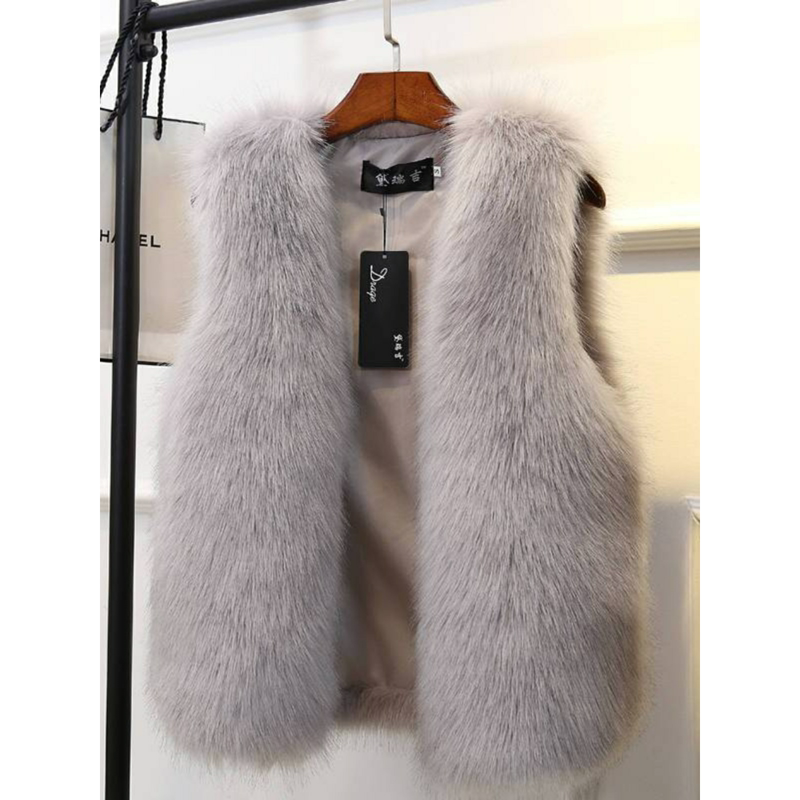 Autumn and Winter Mink Vest, Middle-Aged Korean Style Fur Coat for Women, Faux Fox Fur Vest, Thickened Fur Vest, Trendy