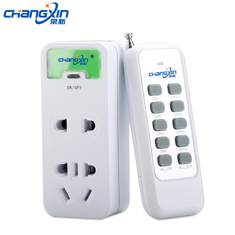 Changxin 220v two-way wiring-free lighting water pump wireless power supply Smart home remote control switch control socket