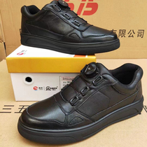 Jihua 3515 leather mens casual shoes automatic buckle lace-free shoes non-slip casual shoes low-top spring leather shoes