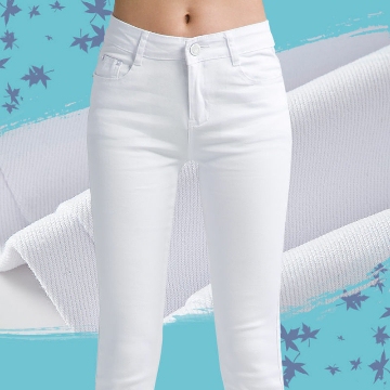 White Solid Color Cotton Jeans for Women, New Spring and Autumn Korean Style, Slim Fit, Casual Pencil Pants