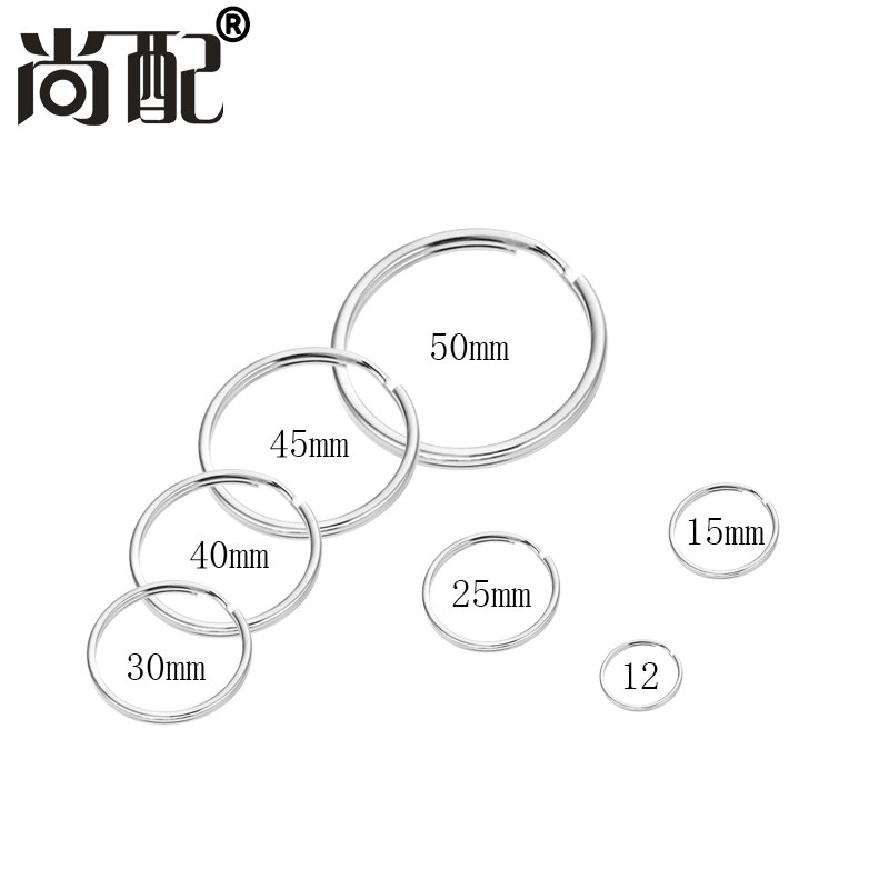 (One Pack) Key Ring Double Ring Stainless Key Ring Ring Car Key Ring Steel Wire Nickel Plated Size Ring Ring