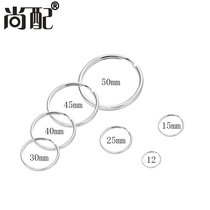 (One pack)Key ring Double ring Stainless key ring Car keychain Steel wire nickel plated size ring ring