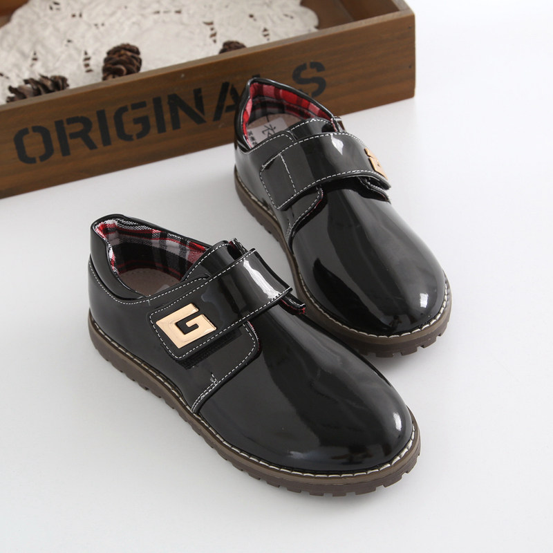 Han Edition Baby Shoes Boy Boy Boy Birthday Shoes Black Leather Shoes Magic with Black Little Leather Shoes Single Shoes Shoes