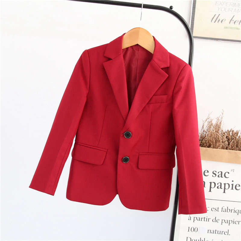 Children's wine red small suit flower girl dress piano host competition performance clothing primary and secondary school suit school uniform