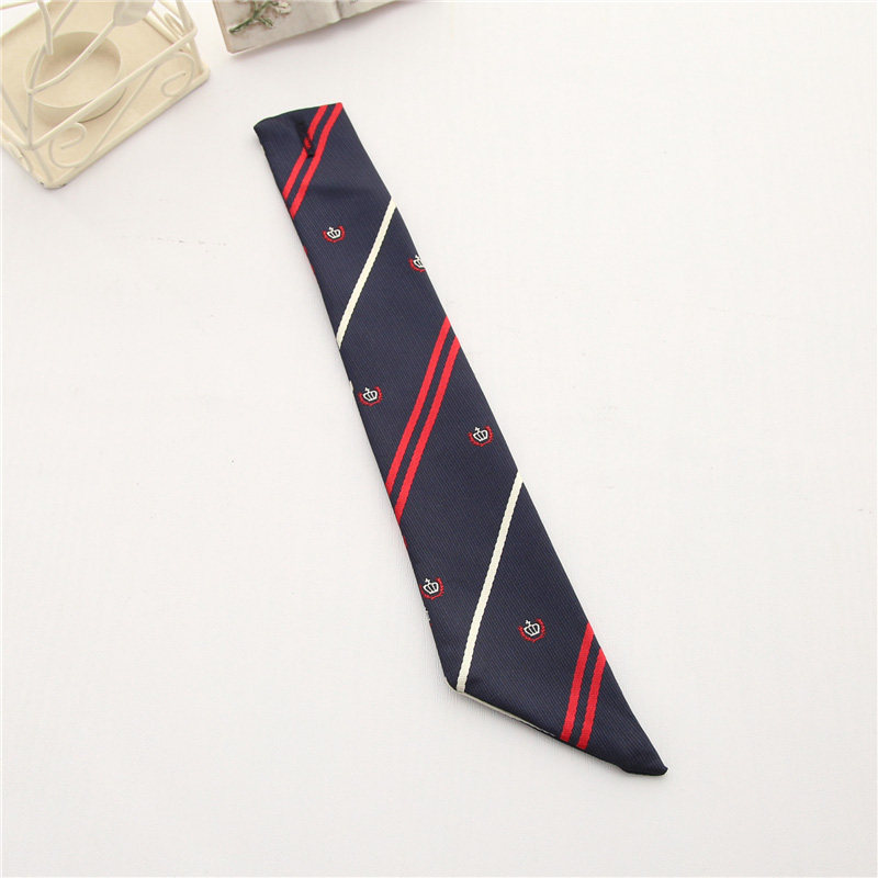 Children's small tie college school uniforms tie boy girl's buttoned eye crown pattern tie choral performance suit tie-Taobao