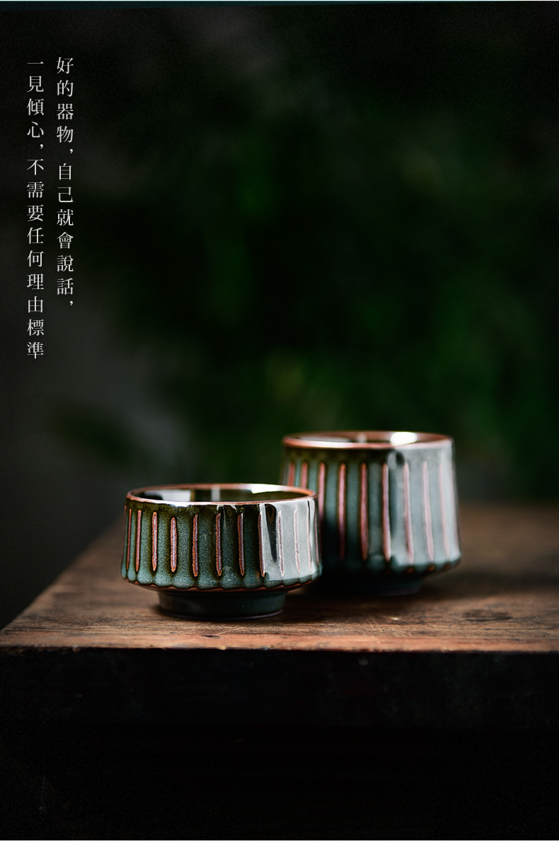 Elder brother up tire iron craft ceramic cups master sample tea cup cup single cup size kung fu tea tea sets, gift boxes