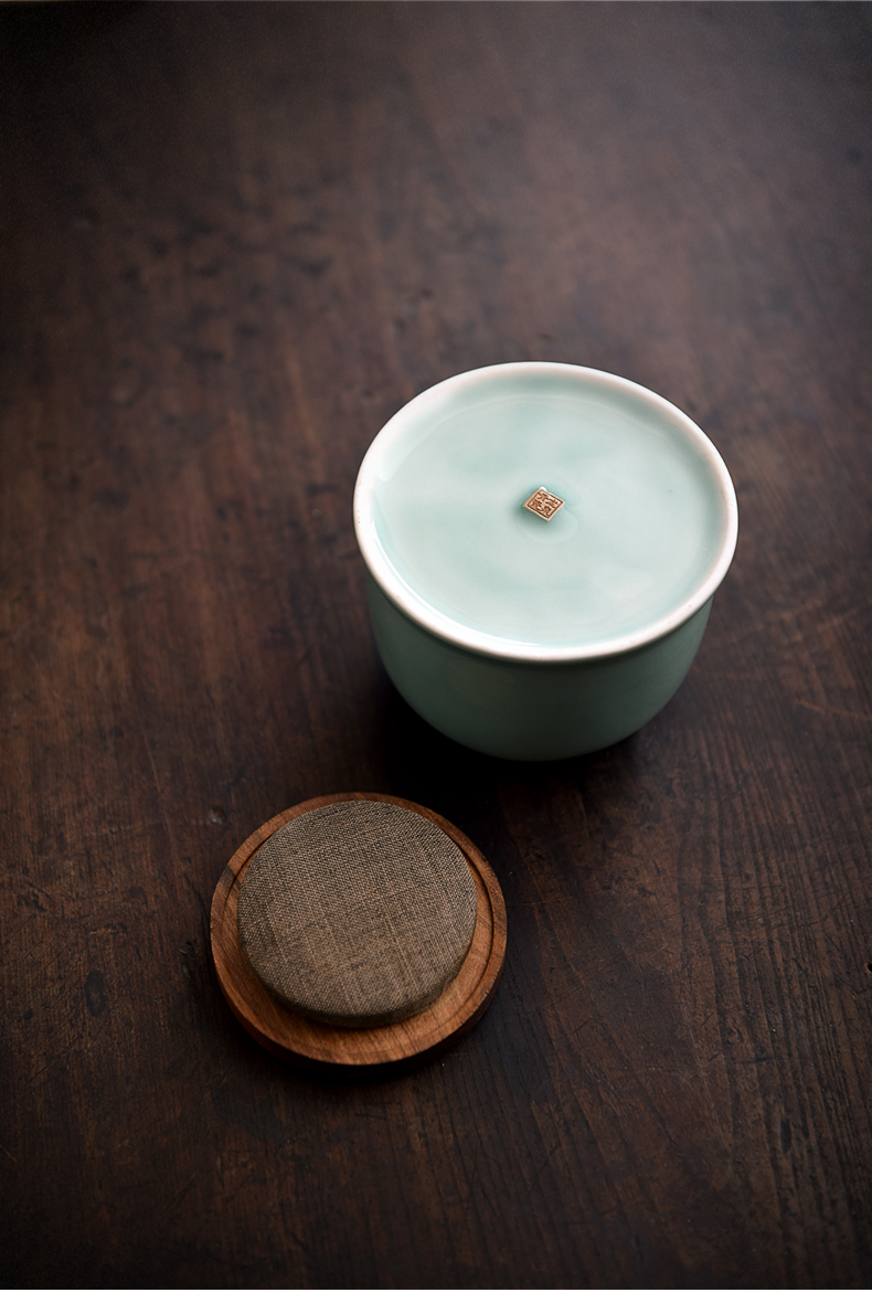 Longquan celadon teacup caddy fixings gift boxes ceramic tea cup glass office meeting gift mugs