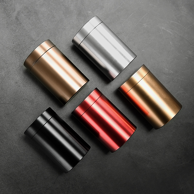 Caddy fixings size portable travel aluminium alloy is a creative home store tea tea packing box of small pot of tea storehouse
