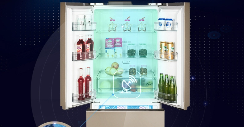 Tủ lạnh bốn cửa Midea / Midea Pháp tiết kiệm năng lượng chuyển đổi tần số hộ gia đình làm mát bằng không khí BCD-411WTPM (E) - Tủ lạnh