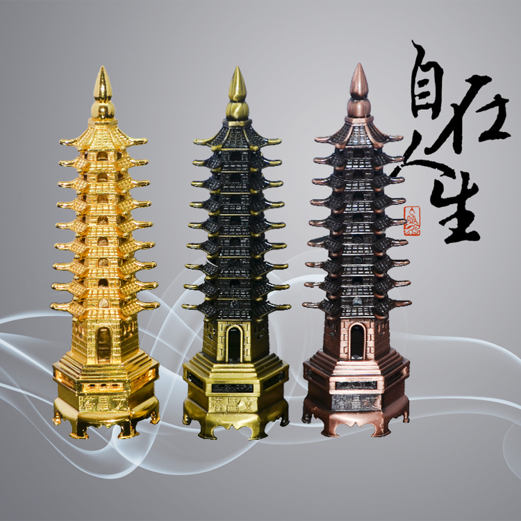 A Wenchang Tower 9-layer alloy Wenchang Tower pendulum piece for Buddhist supplies