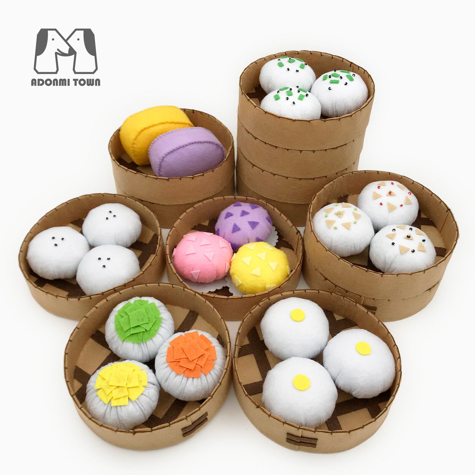 Unwoven Cloth Simulation Steam Cage Buns Large Full Steamed Buns Bread Package Suit Food Model Kindergarten Manual Work