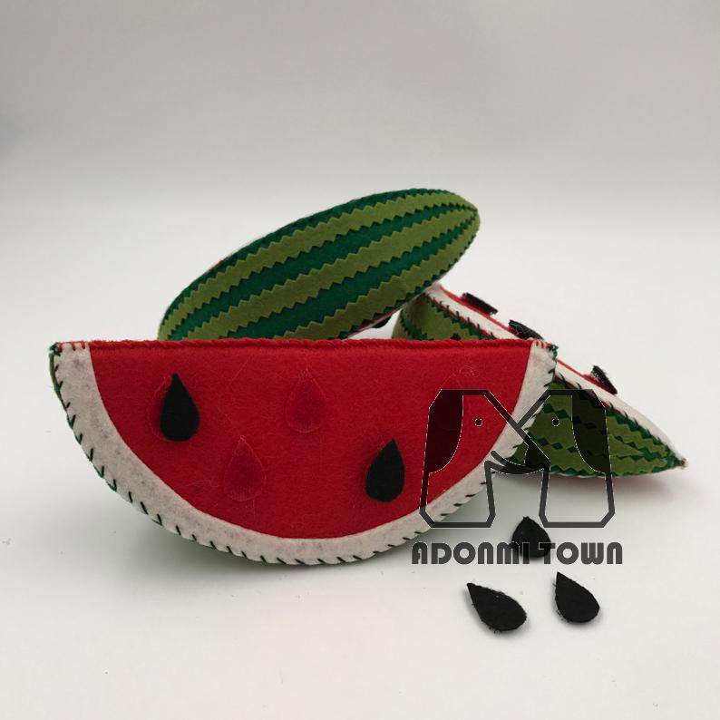 Multi-meter town unwoven watermelon finished seed magic sticker ripping and removable adhesive unwoven cloth early teaching aids