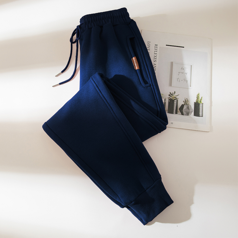 Navy Blue Spring and Autumn Thin 2026 New Sweatpants Women's Sports Casual Pants Winter Fleece Loose Popular Harem Pants
