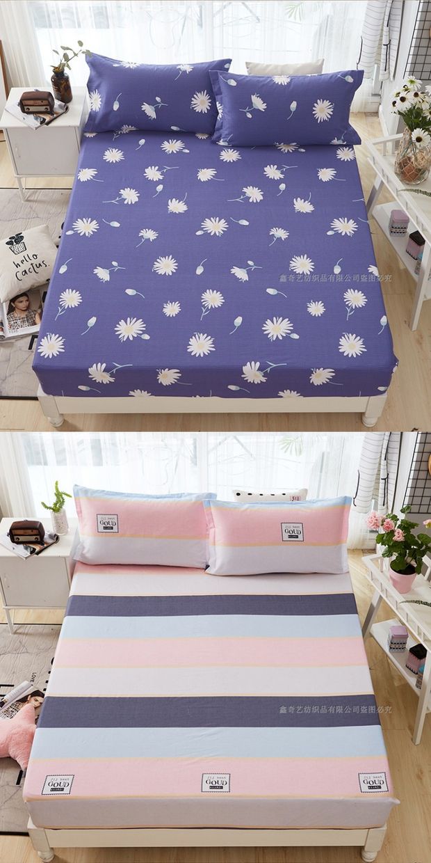 Trẻ em tùy chỉnh 100 giường cotton bông đơn mảnh 0,9m1,35m1,0 m phim hoạt hình chiều cao trẻ em trải giường ga chun bọc giường spa