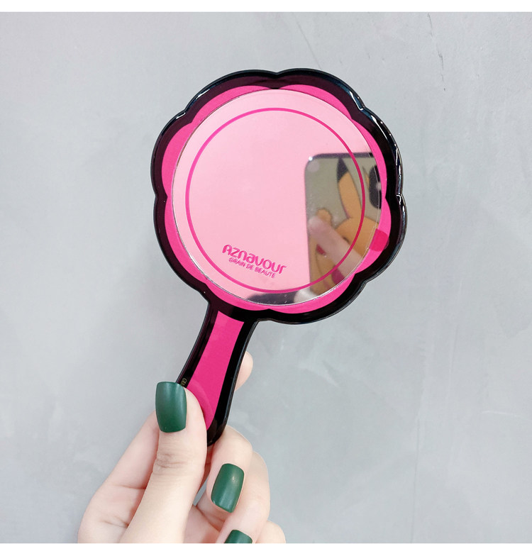 Зеркало 韩国进口grain de beaute饰品甜美粉色花朵小镜子随身镜化妆镜