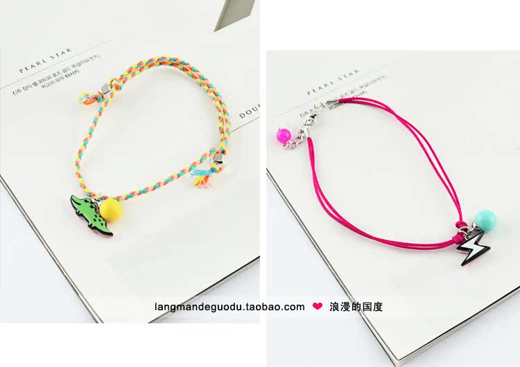 Hàn Quốc nhập khẩu trang sức chính hãng GRAIN de BEAUTE AZNAVOUR phim hoạt hình vòng hoa sét lắc chân nữ vàng đẹp