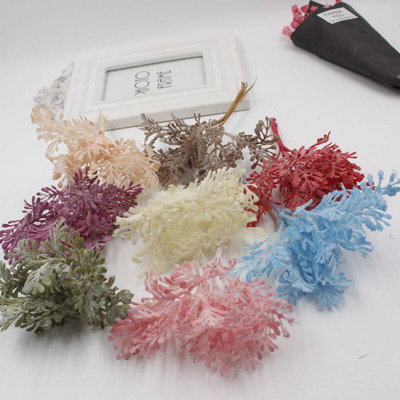 DIY simulation leaf handmade hair accessories Hat leaf accessories Flower white frost green leaves Pine fog forest department hand-made accessories