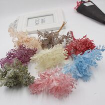 DIY simulation leaf handmade hair trim hat cotyledon accessories flower material hoarfrost green leaf pine fog forest hand-made accessories