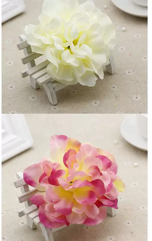 Mô phỏng hoa mẫu đơn hoa cưới đầu hoa hoa DIY mũ vải chất liệu phụ kiện lớn hoa giả trang trí - Phụ kiện tóc băng đô turban