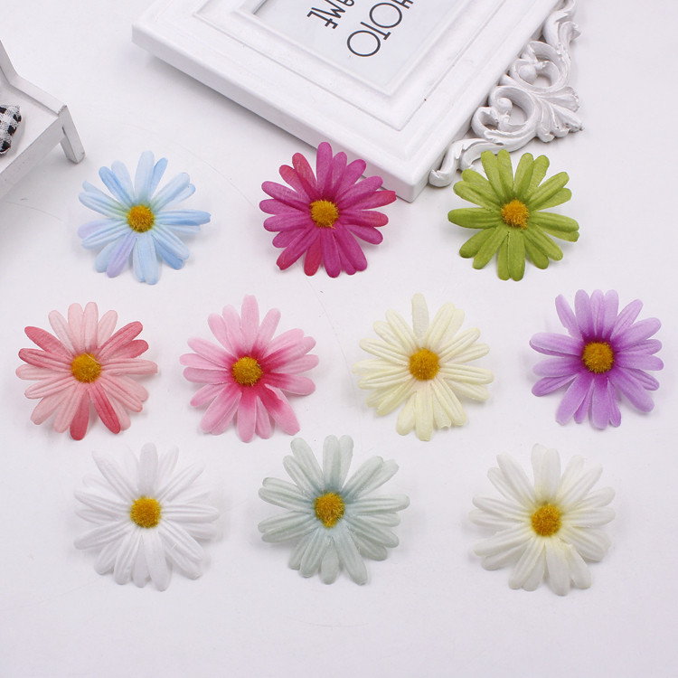 2016 small daisy sunflower lawn decoration flower head silk flower simulation fake flower diy garland 6CM