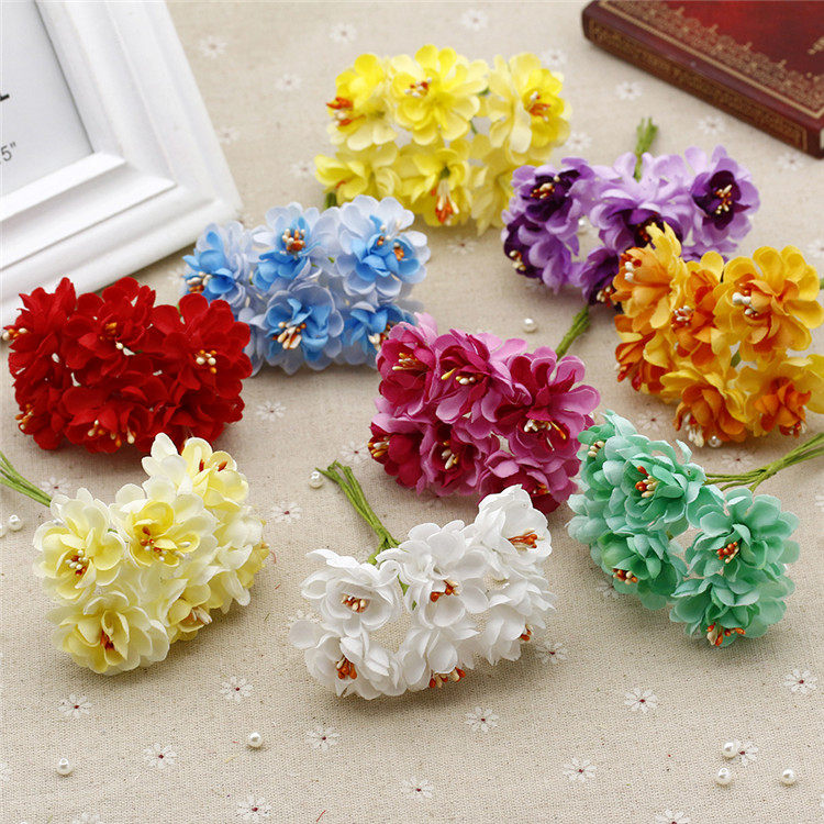 Simulation flower gradient Chrysanthemum bouquet Mori female hair ornaments material handmade garland Bridal headdress accessories 6 bouquets