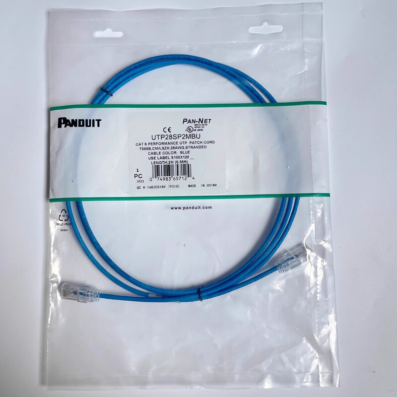 Panduit Ultra-Fine Category 6 Gigabit Patch Cable Utp28 Gauge Ultra-Fine Category 6 Unshielded Patch Cable Data Center Finished Patch Cable