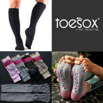  toesox long tube yoga socks Womens high tube socks non-slip middle tube pilates dance socks knee-high knee socks