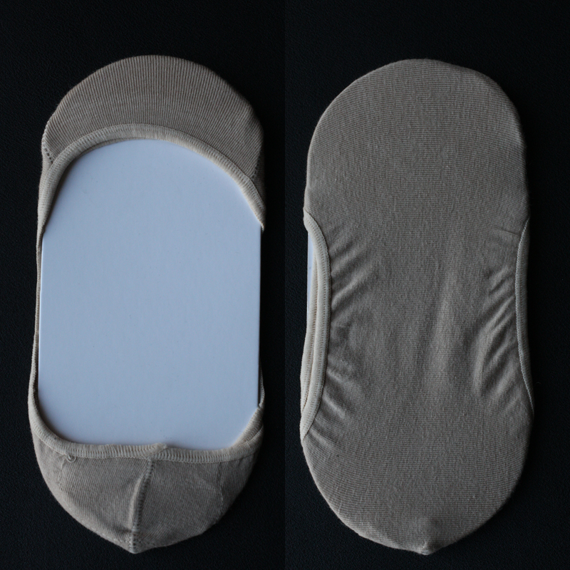 Ultra shallow mouth full non-reveal side invisible socks Summer pure cotton Silicone anti-slip invisible socks Single shoe Sox Sox sweat and sweat