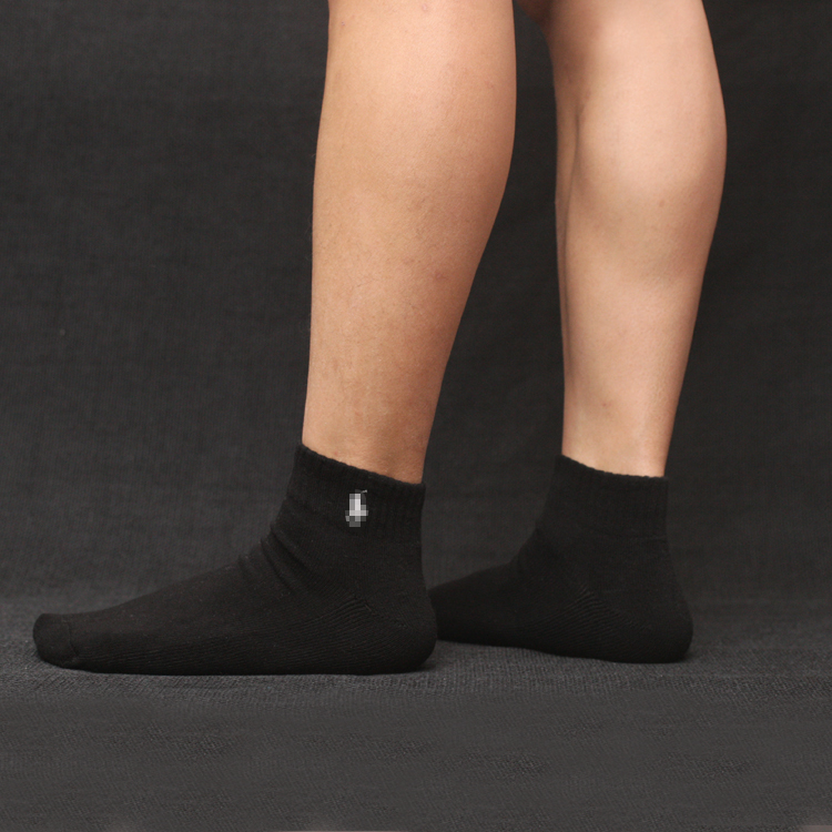 Foreign Trade Autumn Winter Thickening Pure Cotton Short Barrel Sports Socks Gross Lap Bottom Black Deodorant Antibacterial Tail Single Clear Cabin Super Good Male Socks