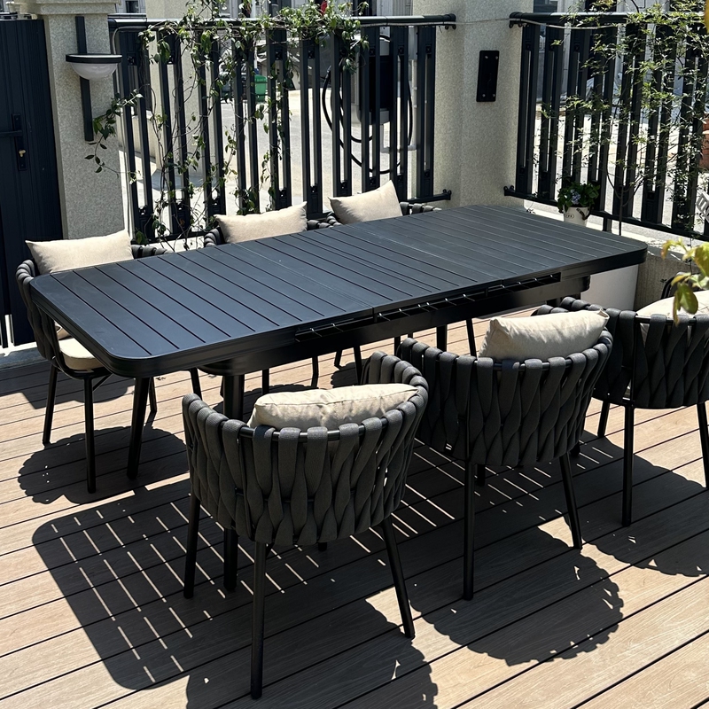 Outdoor Tables and Chairs, Aluminum Alloy Courtyard Garden Terrace, Nordic Creative Waterproof and Sun-Proof Leisure Outdoor Table and Chair Set