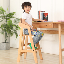 Childrens home chair solid wood adjustable dining seat dining table multi-functional growth learning chair large writing chair