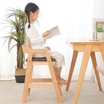 Childrens learning chair solid wood adjustable large chair baby can lift the meal seat dining table chair growing chair