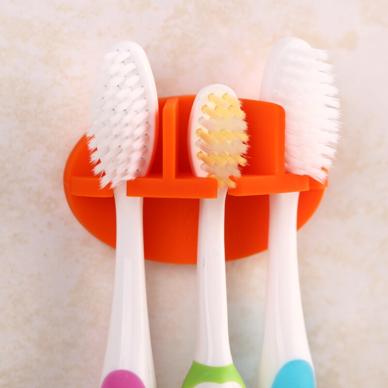 Nite's Home Product Silicone Flexible Toothbrush Holder Toothbrush Holder Wall Mount Removable Washable Reloadable Self-adhesive No Mark 2 Packs