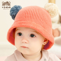 Baby hat autumn winter baby baby warm wool line hat neonatal protective ear knitted hat spring and autumn thin tire cap