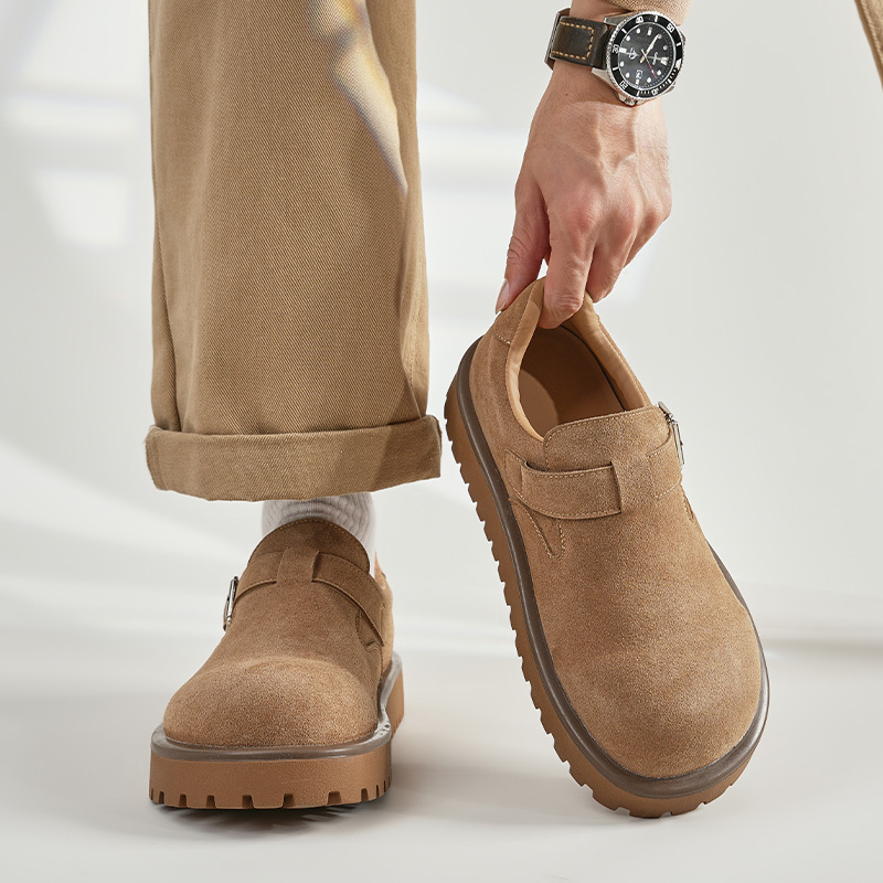 All-Inclusive Buckle Thick-Soled Height-Increasing Birkenstock-Style Shoes for Men and Women, Slip-On Loafers, Couple's Commuting Casual Big-Toe Shoes
