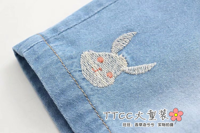 Lớn trẻ em mùa hè của phụ nữ jeans 12-15 tuổi sinh viên lỏng chặt chẽ eo quần short cô gái béo kích thước lớn mỏng quần nóng quần denim bé gái xuân hè