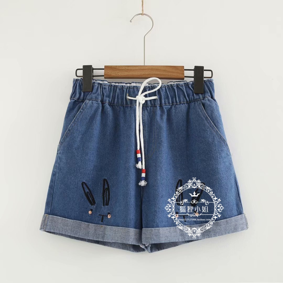 Lớn trẻ em mùa hè của phụ nữ jeans 12-15 tuổi sinh viên lỏng chặt chẽ eo quần short cô gái béo kích thước lớn mỏng quần nóng