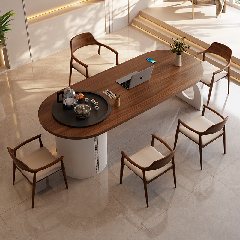 实木茶桌办公室泡茶桌一体功夫茶桌现代简约阳台客厅家用轻奢茶台