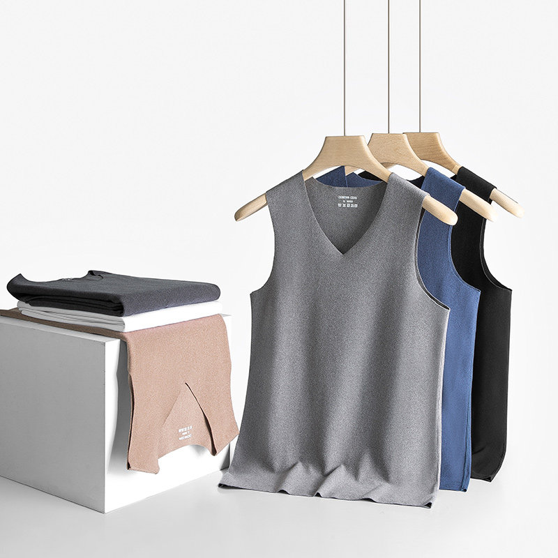 Foreign Trade Tail Single Cut Mark Winter Self Fever Duvet No Mark Heat Coat Vest Male exit Original single Shoulder Shoulder