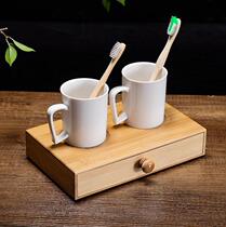 Bamboo and wood simple desktop drawer storage box Wash table Consumables Dental supplies Hotel and B & B finishing box